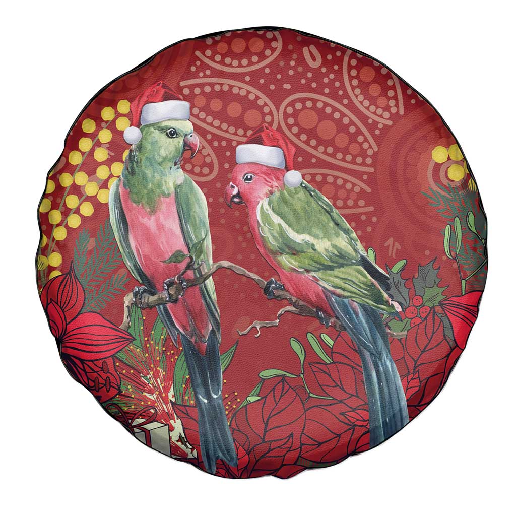 Merry Chrissie Australia King Parrots Spare Tire Cover Aboriginal Art - Aussie Hoodie