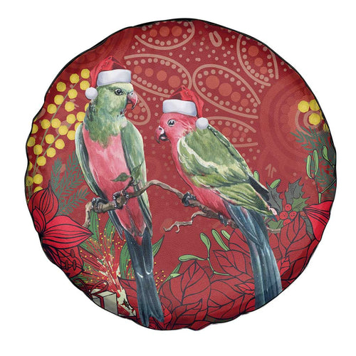 Merry Chrissie Australia King Parrots Spare Tire Cover Aboriginal Art - Aussie Hoodie
