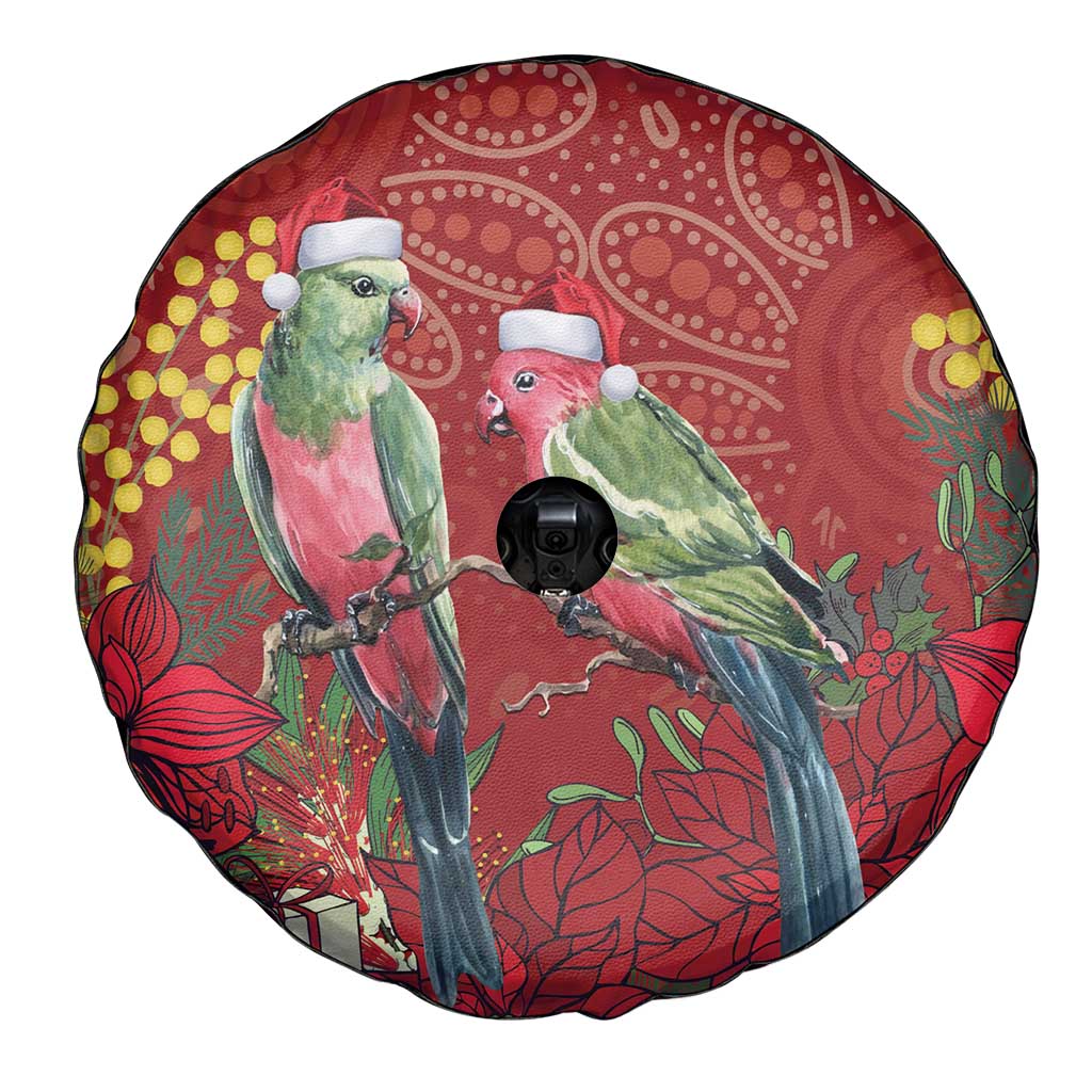 Merry Chrissie Australia King Parrots Spare Tire Cover Aboriginal Art - Aussie Hoodie