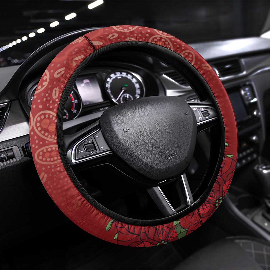 Merry Chrissie Australia King Parrots Steering Wheel Cover Aboriginal Art - Aussie Hoodie