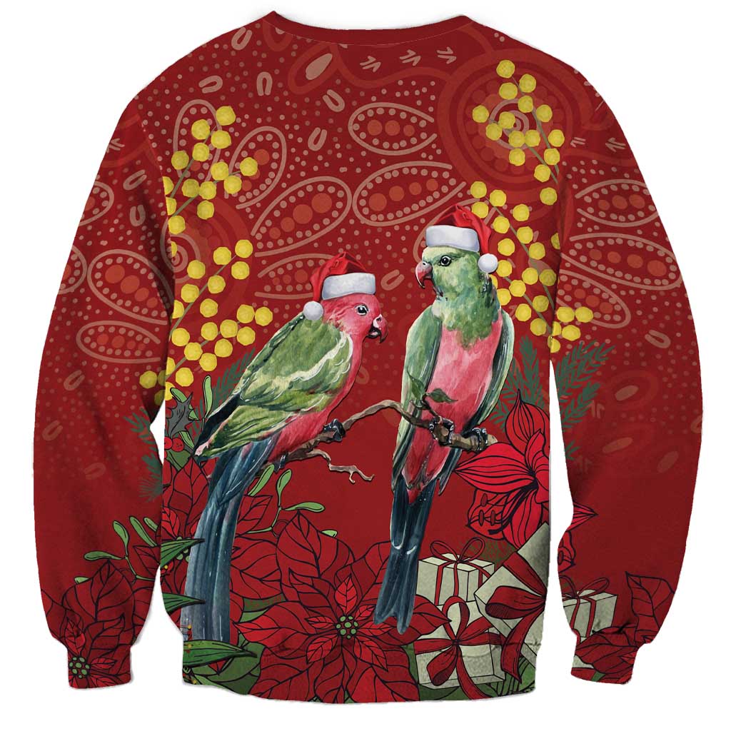Merry Chrissie Australia King Parrots Sweatshirt Aboriginal Art - Aussie Hoodie