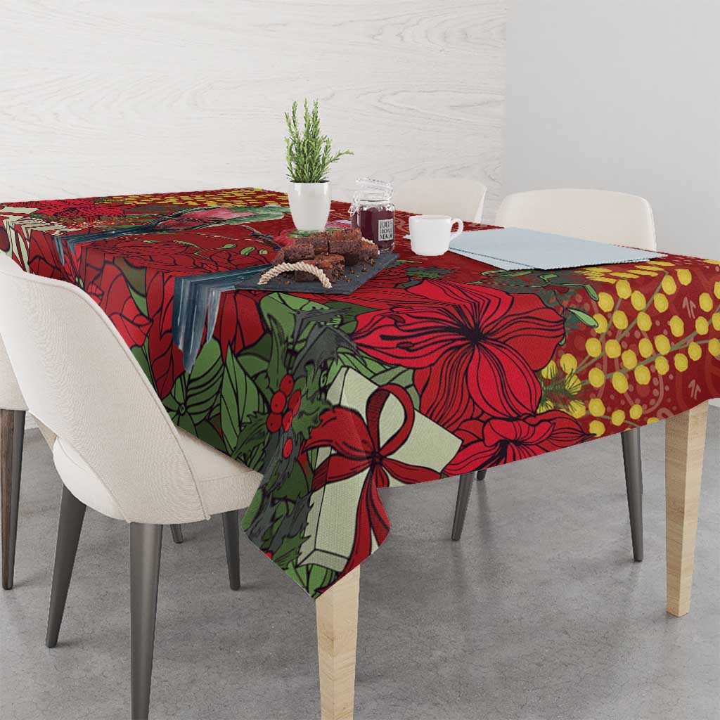 Merry Chrissie Australia King Parrots Tablecloth Aboriginal Art - Aussie Hoodie