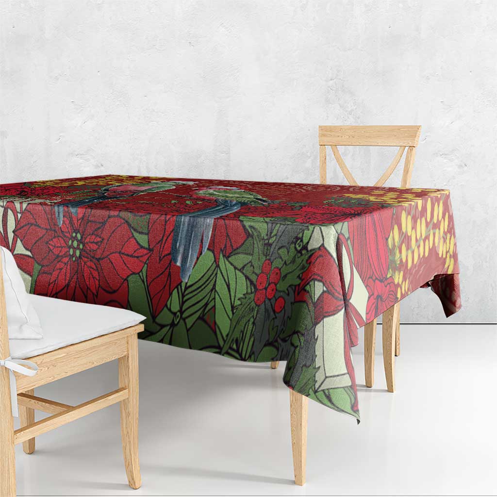 Merry Chrissie Australia King Parrots Tablecloth Aboriginal Art - Aussie Hoodie