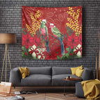 Merry Chrissie Australia King Parrots Tapestry Aboriginal Art - Aussie Hoodie