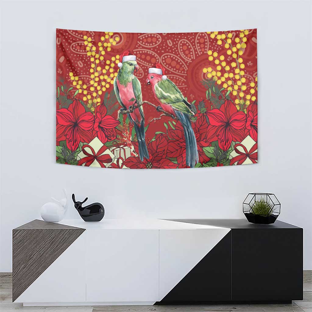 Merry Chrissie Australia King Parrots Tapestry Aboriginal Art - Aussie Hoodie