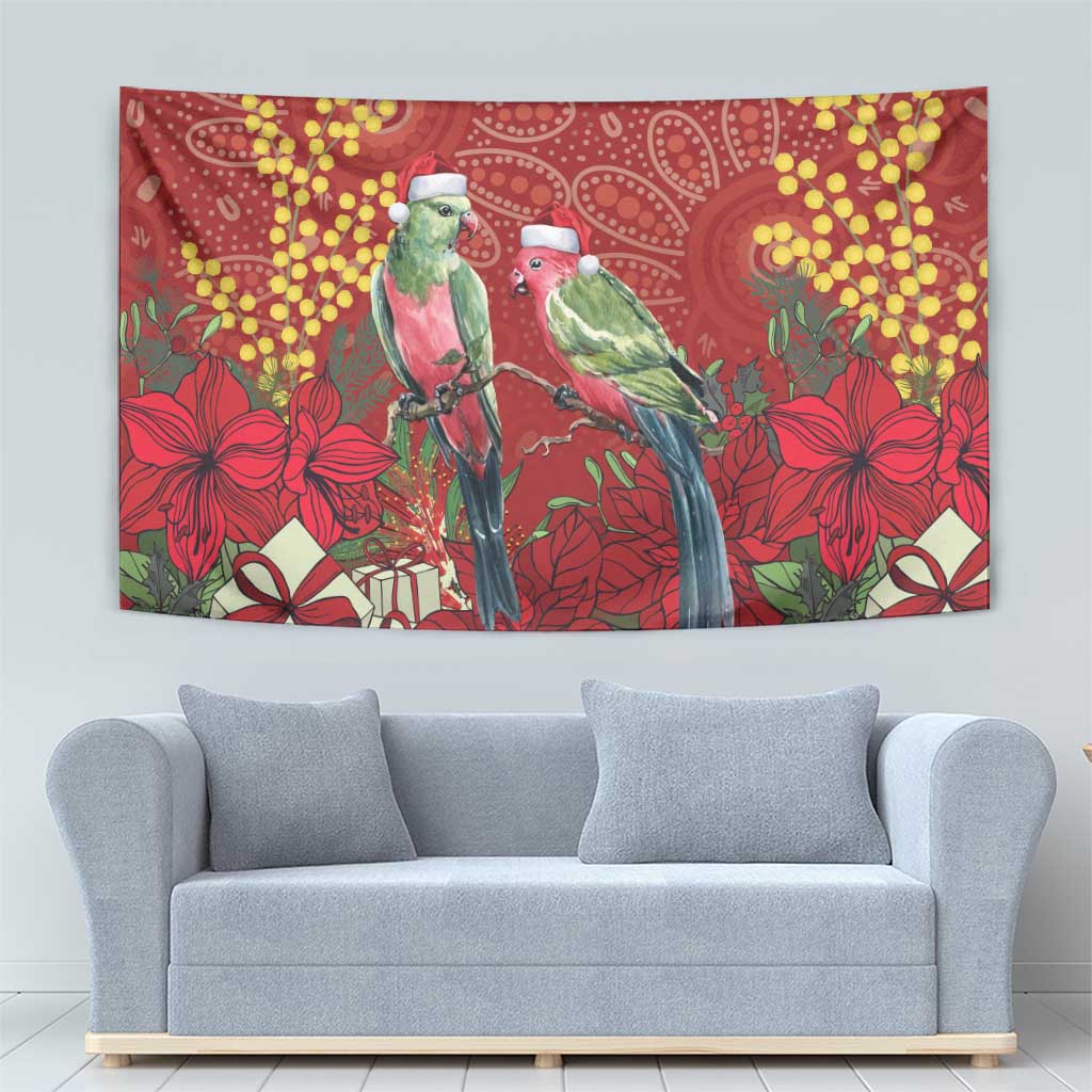 Merry Chrissie Australia King Parrots Tapestry Aboriginal Art - Aussie Hoodie