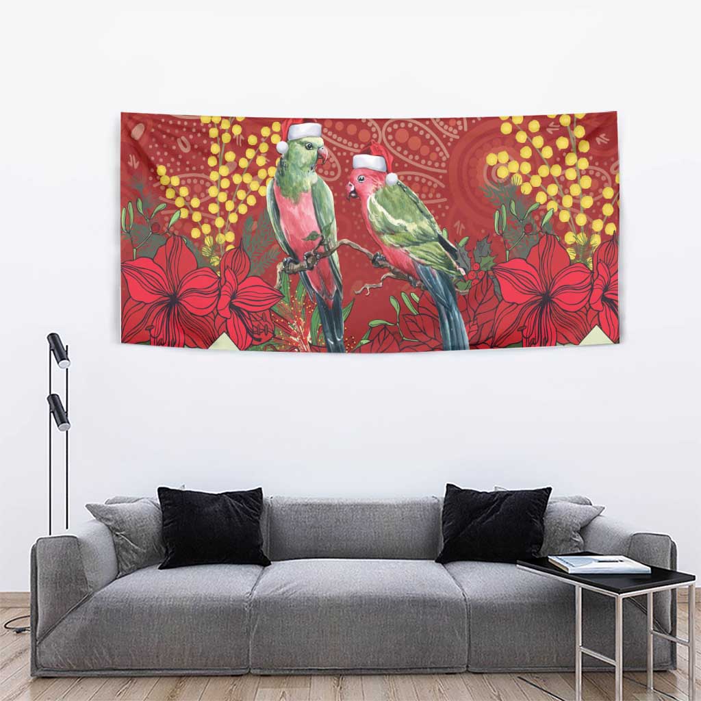 Merry Chrissie Australia King Parrots Tapestry Aboriginal Art - Aussie Hoodie