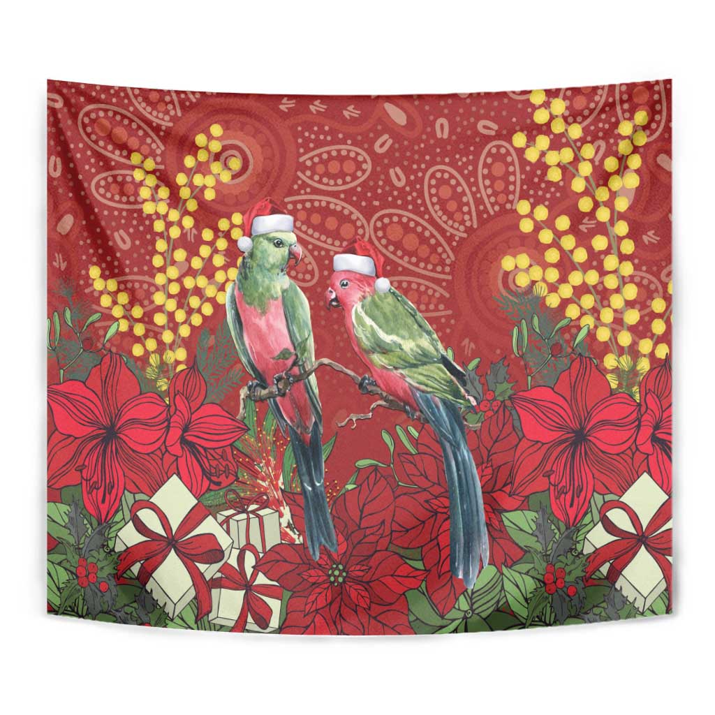 Merry Chrissie Australia King Parrots Tapestry Aboriginal Art - Aussie Hoodie