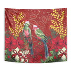 Merry Chrissie Australia King Parrots Tapestry Aboriginal Art - Aussie Hoodie