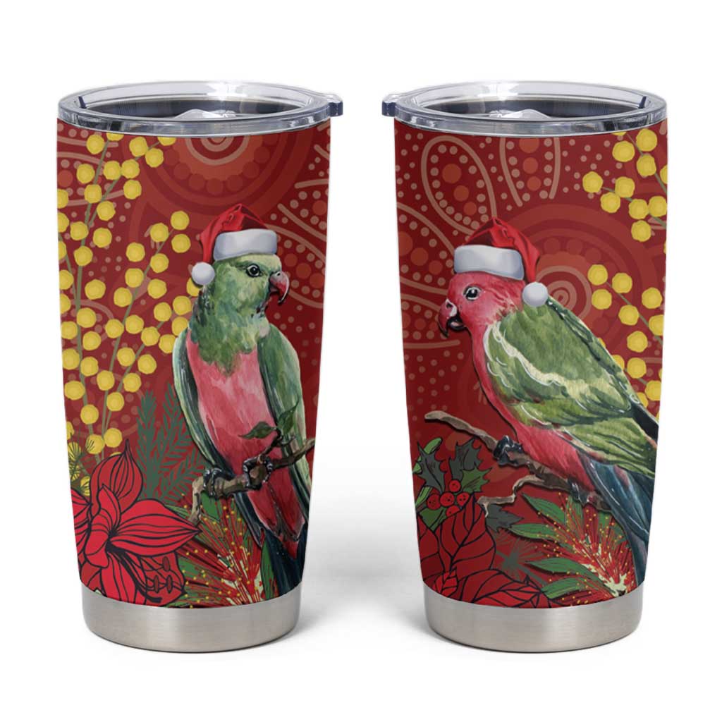 Merry Chrissie Australia King Parrots Tumbler Cup Aboriginal Art - Aussie Hoodie