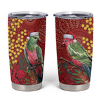 Merry Chrissie Australia King Parrots Tumbler Cup Aboriginal Art - Aussie Hoodie