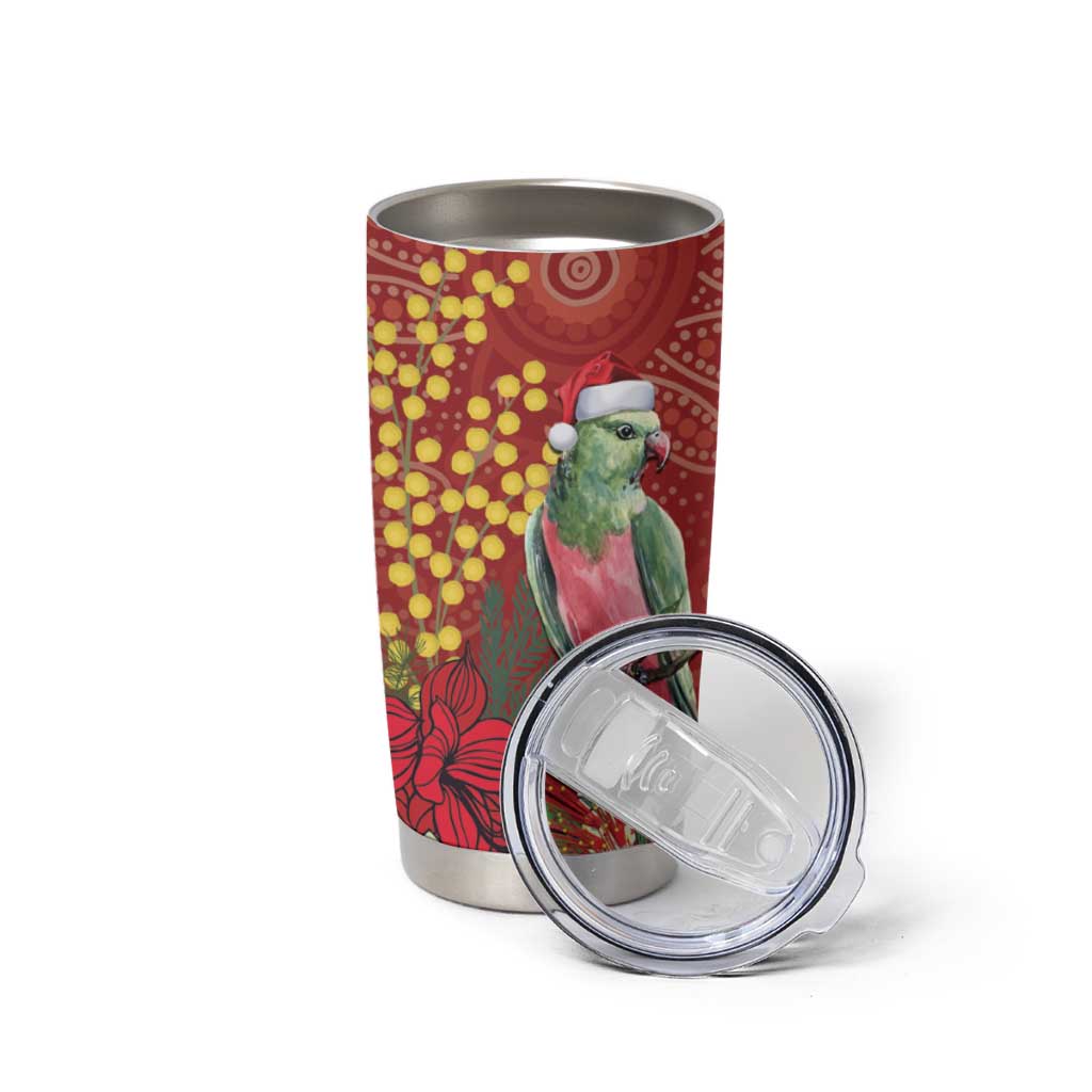 Merry Chrissie Australia King Parrots Tumbler Cup Aboriginal Art - Aussie Hoodie