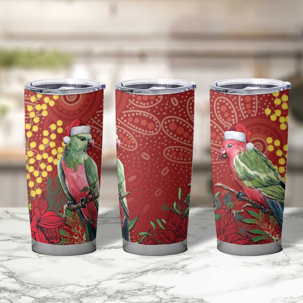 Merry Chrissie Australia King Parrots Tumbler Cup Aboriginal Art - Aussie Hoodie