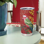 Merry Chrissie Australia King Parrots Tumbler Cup Aboriginal Art - Aussie Hoodie