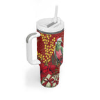 Merry Chrissie Australia King Parrots Tumbler With Handle Aboriginal Art - Aussie Hoodie