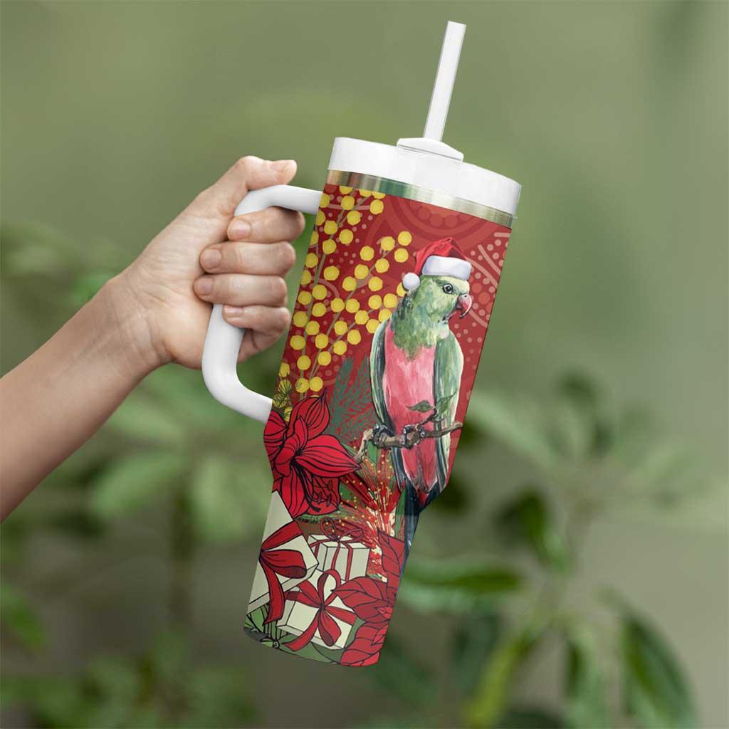 Merry Chrissie Australia King Parrots Tumbler With Handle Aboriginal Art - Aussie Hoodie
