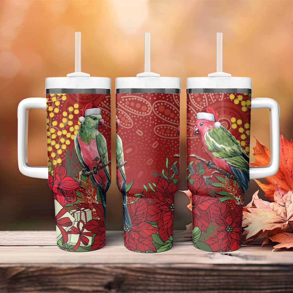 Merry Chrissie Australia King Parrots Tumbler With Handle Aboriginal Art - Aussie Hoodie