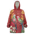 Merry Chrissie Australia King Parrots Wearable Blanket Hoodie Aboriginal Art - Aussie Hoodie