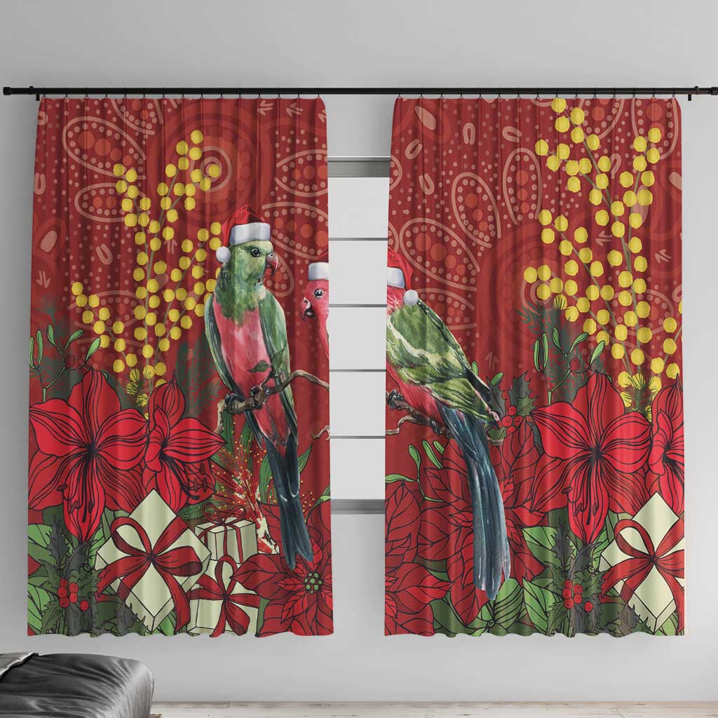 Merry Chrissie Australia King Parrots Window Curtain Aboriginal Art - Aussie Hoodie