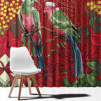 Merry Chrissie Australia King Parrots Window Curtain Aboriginal Art - Aussie Hoodie