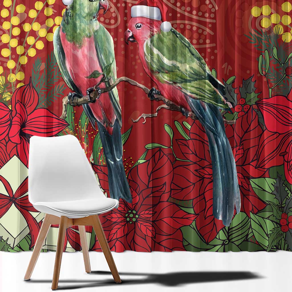 Merry Chrissie Australia King Parrots Window Curtain Aboriginal Art - Aussie Hoodie