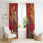 Merry Chrissie Australia King Parrots Window Curtain Aboriginal Art - Aussie Hoodie