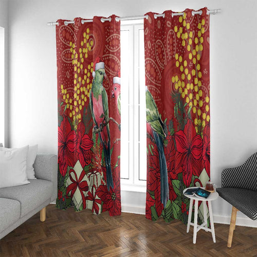 Merry Chrissie Australia King Parrots Window Curtain Aboriginal Art - Aussie Hoodie