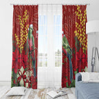 Merry Chrissie Australia King Parrots Window Curtain Aboriginal Art - Aussie Hoodie