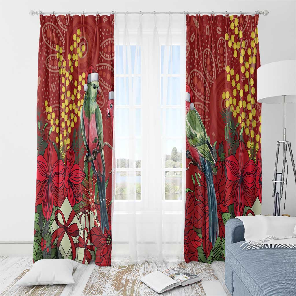 Merry Chrissie Australia King Parrots Window Curtain Aboriginal Art - Aussie Hoodie