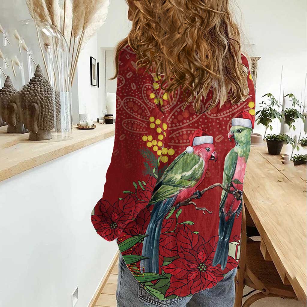 Merry Chrissie Australia King Parrots Women Casual Shirt Aboriginal Art - Aussie Hoodie