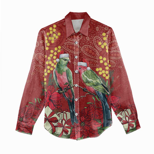 Merry Chrissie Australia King Parrots Women Casual Shirt Aboriginal Art - Aussie Hoodie