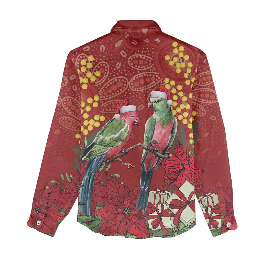 Merry Chrissie Australia King Parrots Women Casual Shirt Aboriginal Art - Aussie Hoodie