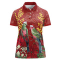Merry Chrissie Australia King Parrots Women Polo Shirt Aboriginal Art - Aussie Hoodie