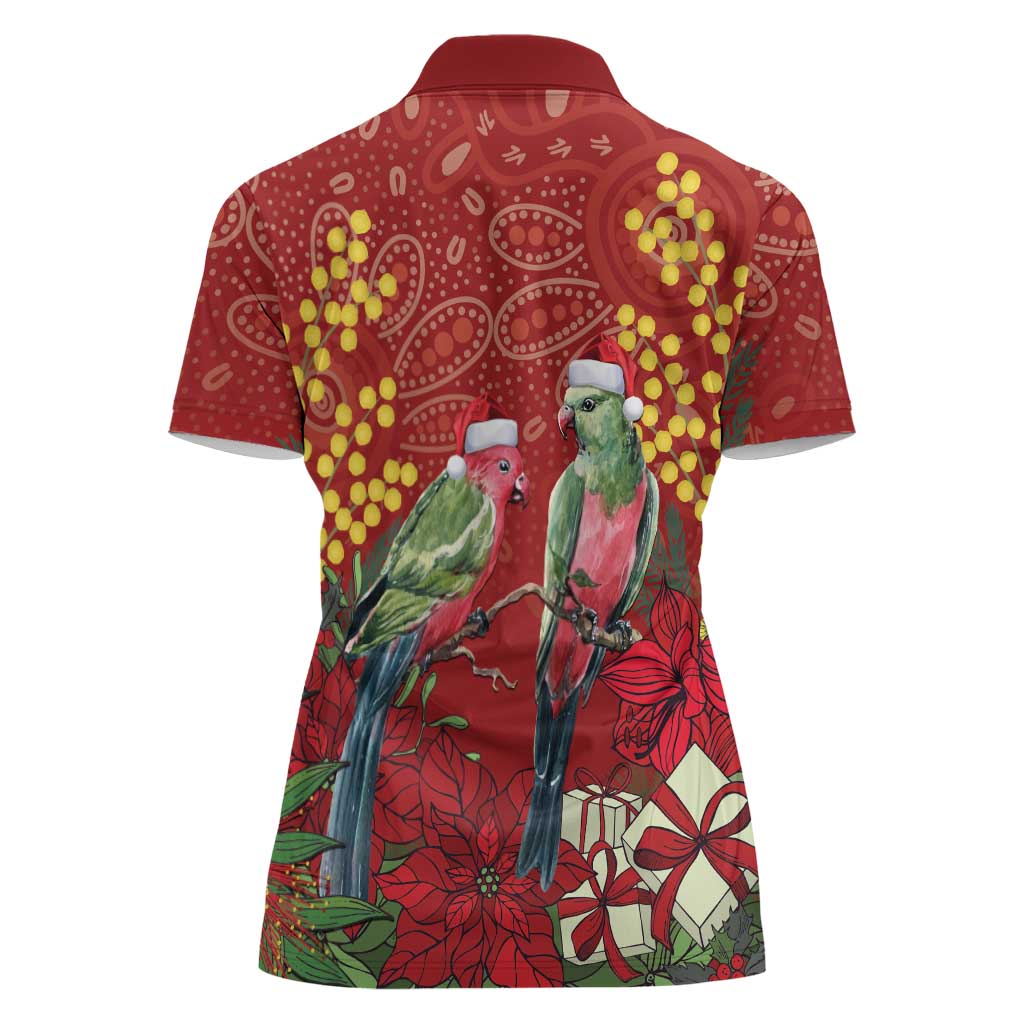 Merry Chrissie Australia King Parrots Women Polo Shirt Aboriginal Art - Aussie Hoodie