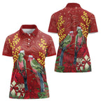 Merry Chrissie Australia King Parrots Women Polo Shirt Aboriginal Art - Aussie Hoodie