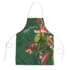 Green Budgerigars on Callistemon Apron Merry Christmas Aussie - Aussie Hoodie