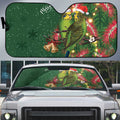 Green Budgerigars on Callistemon Auto Sun Shade Merry Christmas Aussie - Aussie Hoodie
