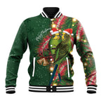 Green Budgerigars on Callistemon Baseball Jacket Merry Christmas Aussie - Aussie Hoodie