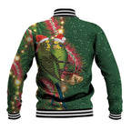 Green Budgerigars on Callistemon Baseball Jacket Merry Christmas Aussie - Aussie Hoodie