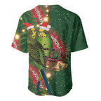 Green Budgerigars on Callistemon Baseball Jersey Merry Christmas Aussie - Aussie Hoodie