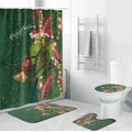 Green Budgerigars on Callistemon Bathroom Set Merry Christmas Aussie - Aussie Hoodie