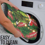 Green Budgerigars on Callistemon Bathroom Set Merry Christmas Aussie - Aussie Hoodie