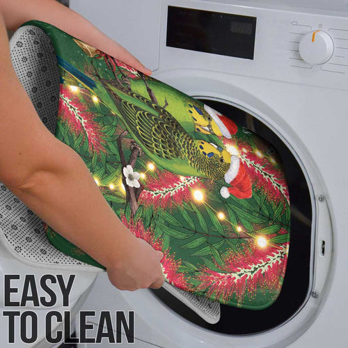 Green Budgerigars on Callistemon Bathroom Set Merry Christmas Aussie - Aussie Hoodie