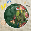Green Budgerigars on Callistemon Beach Blanket Merry Christmas Aussie - Aussie Hoodie