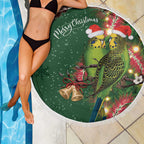 Green Budgerigars on Callistemon Beach Blanket Merry Christmas Aussie - Aussie Hoodie