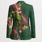 Green Budgerigars on Callistemon Blazer Merry Christmas Aussie - Aussie Hoodie