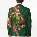 Green Budgerigars on Callistemon Blazer Merry Christmas Aussie - Aussie Hoodie