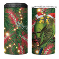 Green Budgerigars on Callistemon 4 in 1 Can Cooler Tumbler Merry Christmas Aussie - Aussie Hoodie