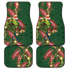 Green Budgerigars on Callistemon Car Mats Merry Christmas Aussie - Aussie Hoodie