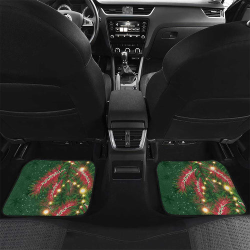 Green Budgerigars on Callistemon Car Mats Merry Christmas Aussie - Aussie Hoodie